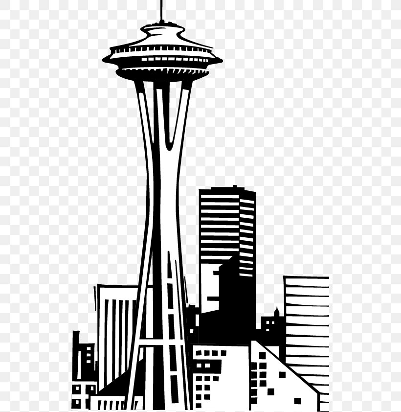 Space Needle Clip Art, PNG, 527x842px, Space Needle, Art, Black And White, Drawing, Graphic Arts Download Free