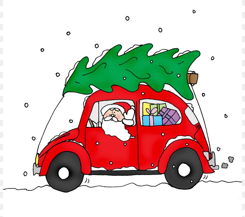 Car Santa Claus Christmas Day Image, PNG, 800x724px, Car, Area, Art, Automotive Design, Cartoon Download Free