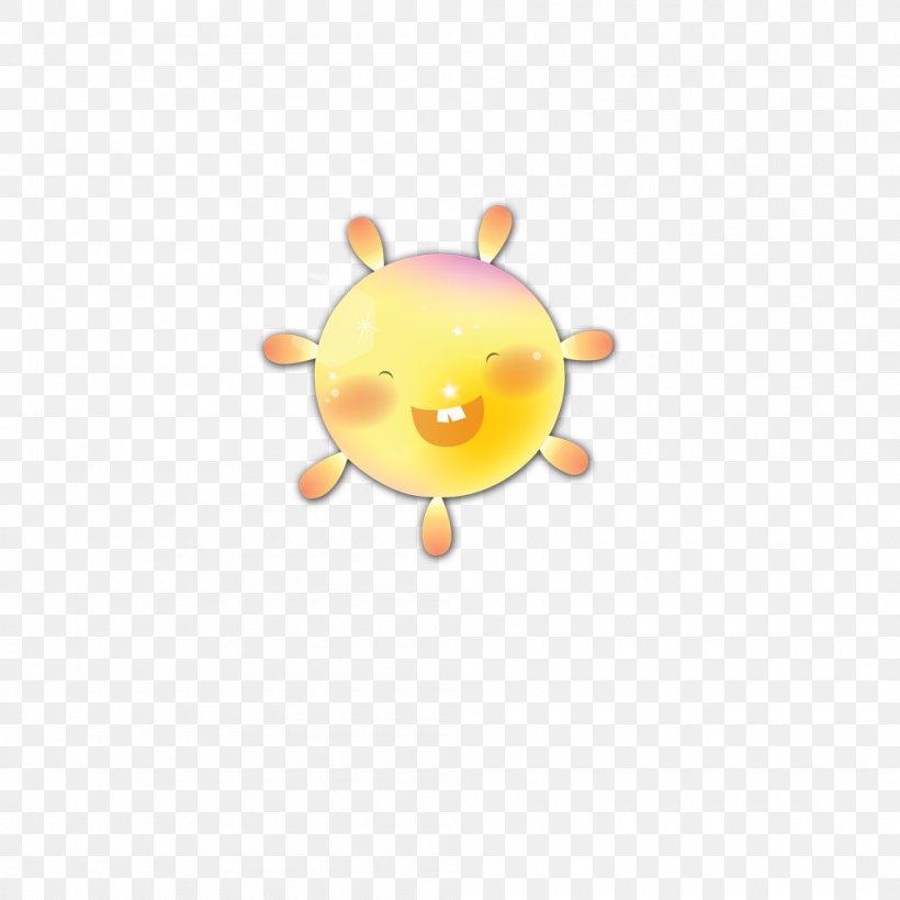 Cartoon Cute Sun, PNG, 1000x1000px, Cartoon, Ink, Material, Orange, Project Download Free