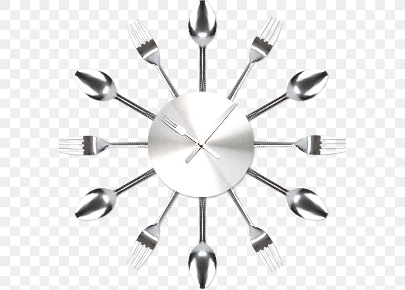 Fork Creativity Clock Watch, PNG, 583x589px, Fork, Art, Black And White, Clock, Creativity Download Free