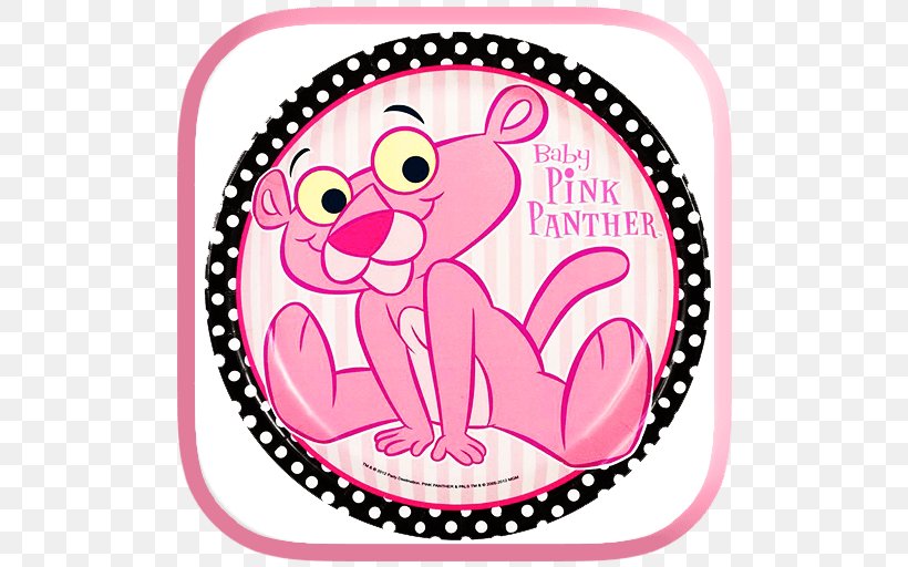 The Pink Panther Image Baby Shower Plate, PNG, 512x512px, Watercolor, Cartoon, Flower, Frame, Heart Download Free