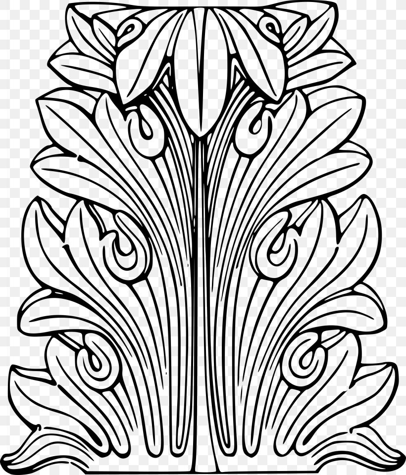 Acanthus Mollis Clip Art, PNG, 2048x2400px, Acanthus, Acanthus Mollis, Area, Black And White, Flora Download Free