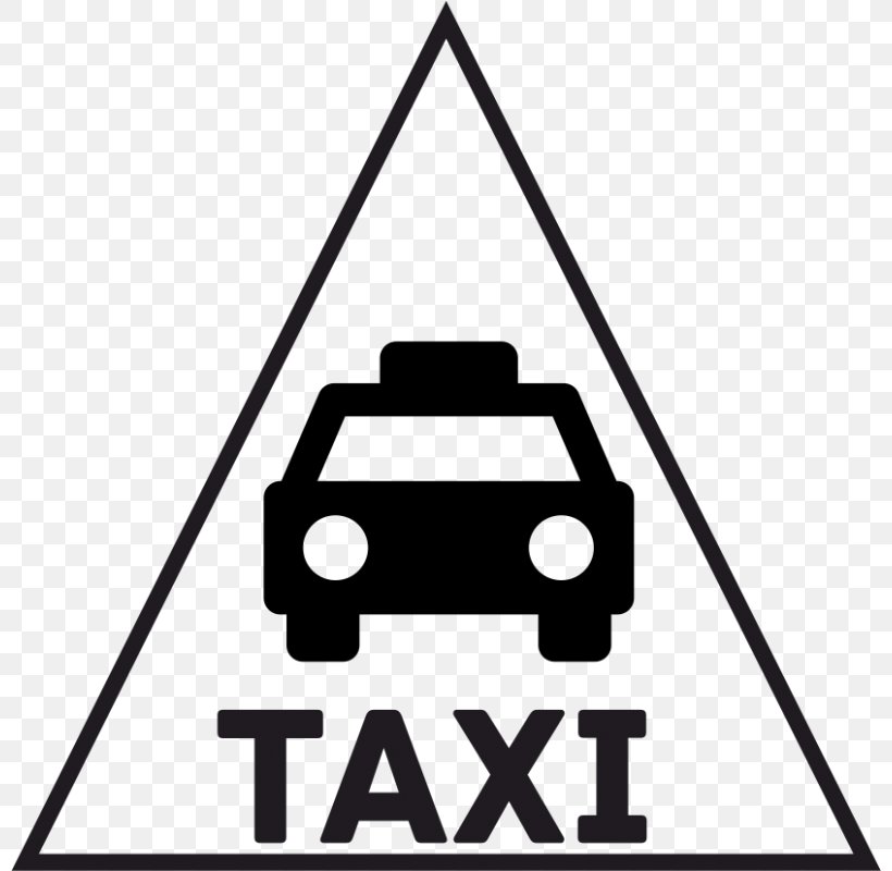 Clip Art Triangle Taxi Line, PNG, 800x800px, Triangle, Area, Black And White, Brand, Logo Download Free