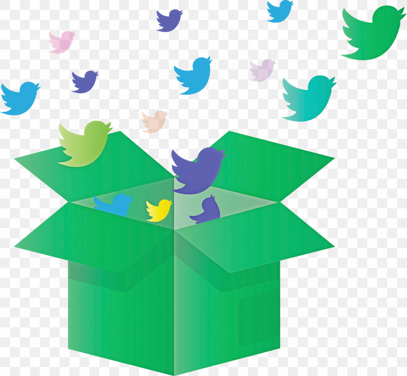 Twitter Birds Opened Box, PNG, 3000x2774px, Twitter, Birds, Green, Opened Box Download Free