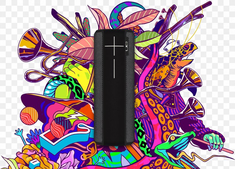 UE Boom 2 Ultimate Ears Wireless Speaker Loudspeaker, PNG, 1263x910px, Ue Boom 2, Art, Bluetooth, Jbl Pulse 2, Logitech Download Free