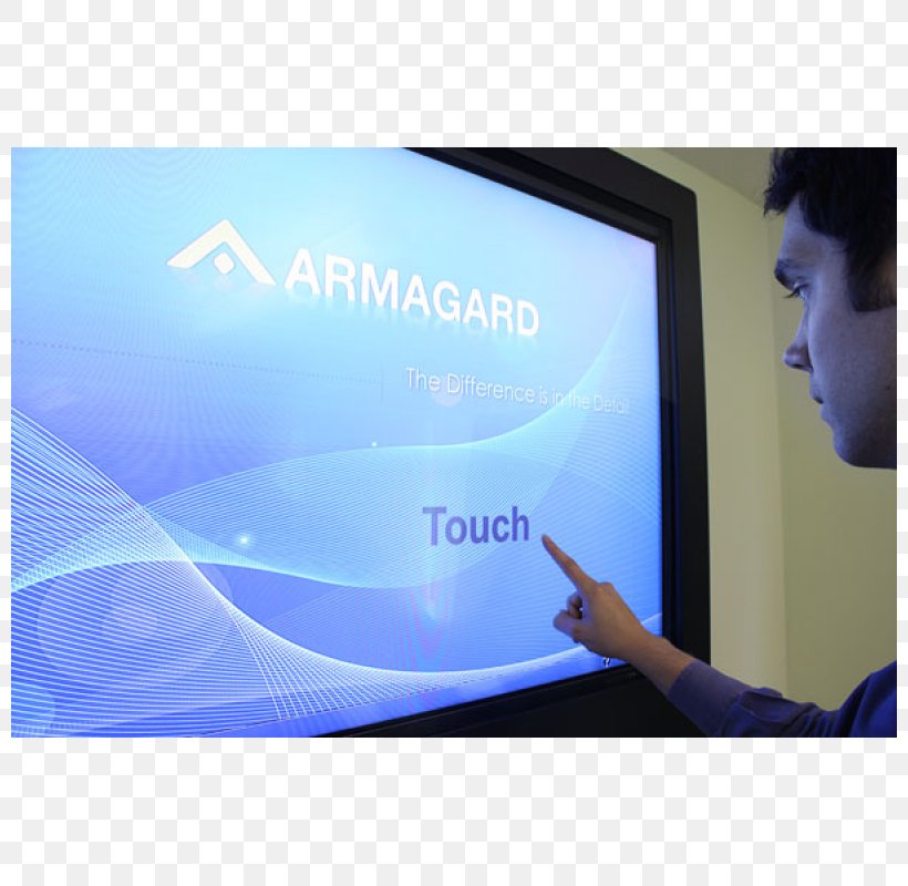 Touchscreen Computer Monitors Advertising Digital Signs Flat Panel Display, PNG, 800x800px, Touchscreen, Advertising, Blue, Brand, Computer Monitors Download Free