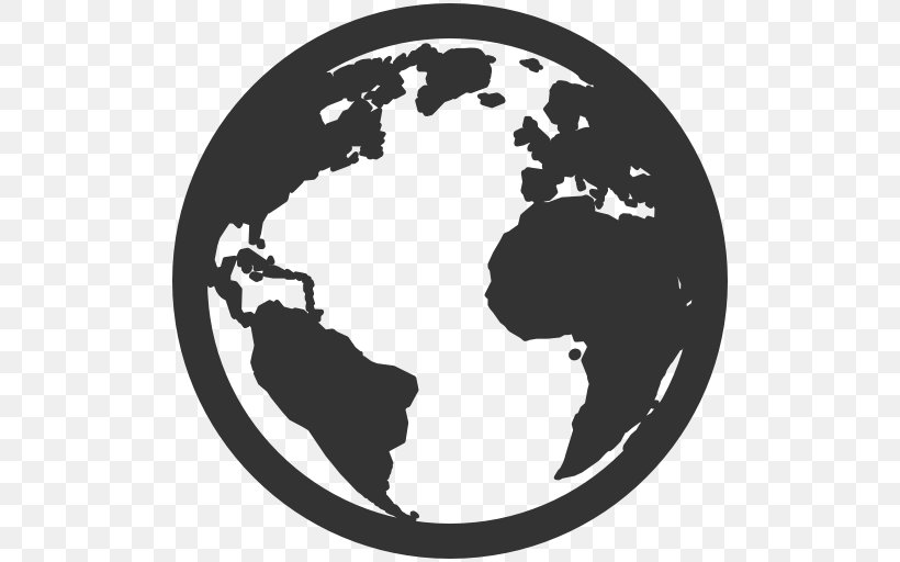 Globe World Icon, PNG, 512x512px, Globe, Application Software, Black And White, Human Behavior, Ico Download Free