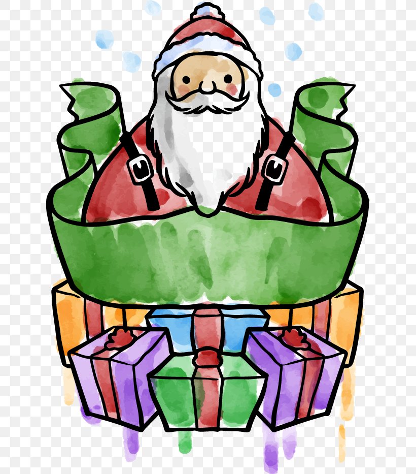 Santa Claus Watercolor Painting Christmas Clip Art, PNG, 638x933px, Santa Claus, Art, Artwork, Christmas, Drawing Download Free