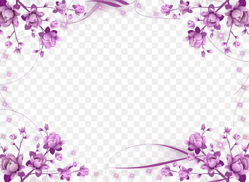 Borders And Frames Picture Frames Flower Purple Clip Art, PNG, 1040x763px, Borders And Frames, Beauty, Blossom, Blue, Branch Download Free