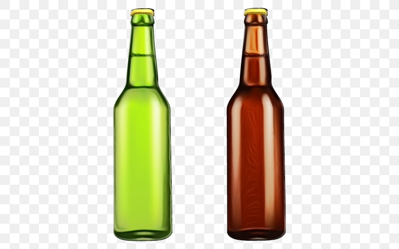 Bottle Glass Bottle Beer Bottle Wine Bottle Alcohol, PNG, 512x512px, Watercolor, Alcohol, Beer, Beer Bottle, Bottle Download Free