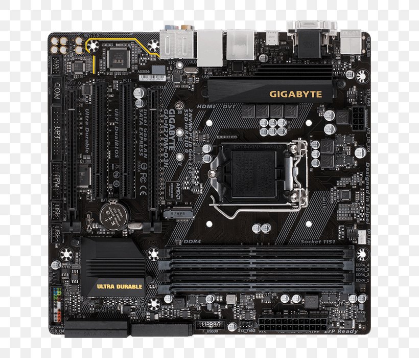 Intel LGA 1151 Gigabyte Technology Motherboard MicroATX, PNG, 700x700px, Intel, Atx, Central Processing Unit, Computer Accessory, Computer Component Download Free