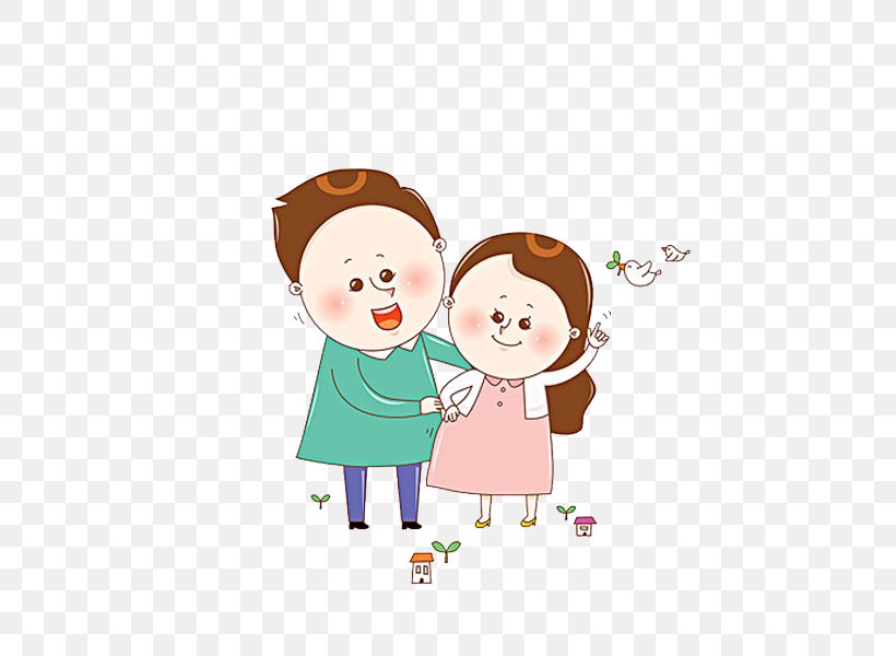 Couple Spouse Childbirth Cartoon, PNG, 600x600px, Watercolor, Cartoon, Flower, Frame, Heart Download Free