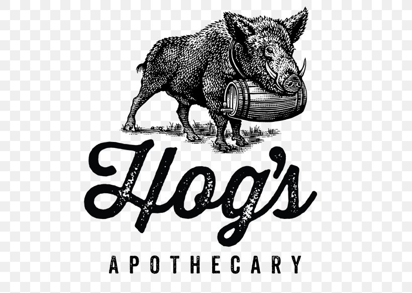 Logo Domestic Pig The Hog's Apothecary, PNG, 670x582px, Logo, Bar, Black And White, Brand, Cattle Like Mammal Download Free