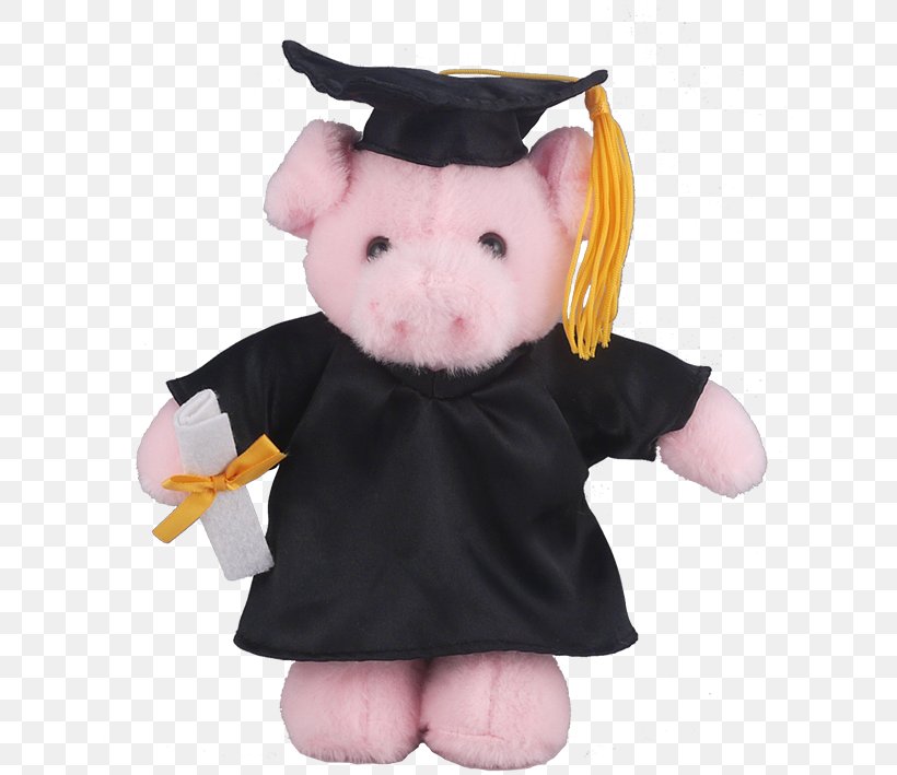 Stuffed Animals & Cuddly Toys Pig Graduation Ceremony Academic Dress, PNG, 638x709px, Stuffed Animals Cuddly Toys, Academic Dress, Academy, Bear, Cotton Download Free