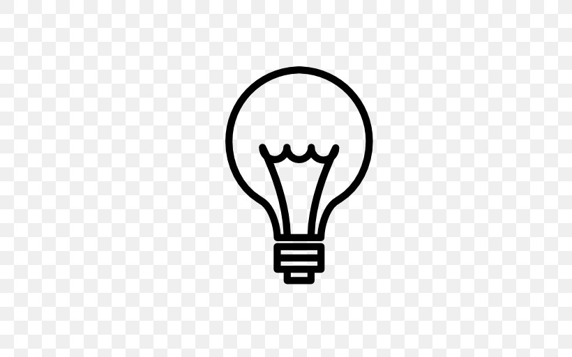 Incandescent Light Bulb Electricity Symbol, PNG, 512x512px, Light, Black, Black And White, Brand, Character Download Free