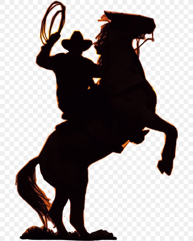 cowboy on horse silhouette clip art