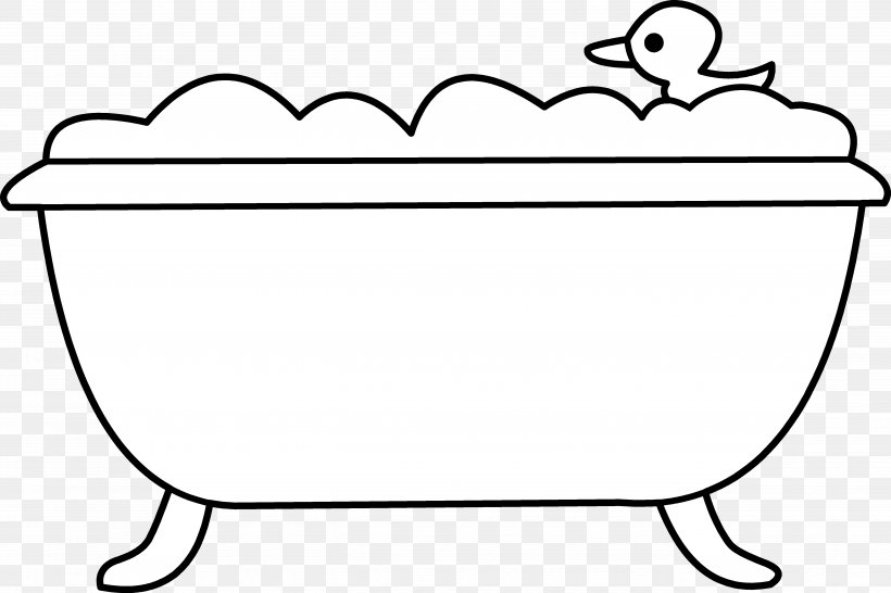 Bathtub Bathroom Bubble Bath Clip Art, PNG, 5394x3592px, Bathtub, Area, Bathing, Bathroom, Black And White Download Free