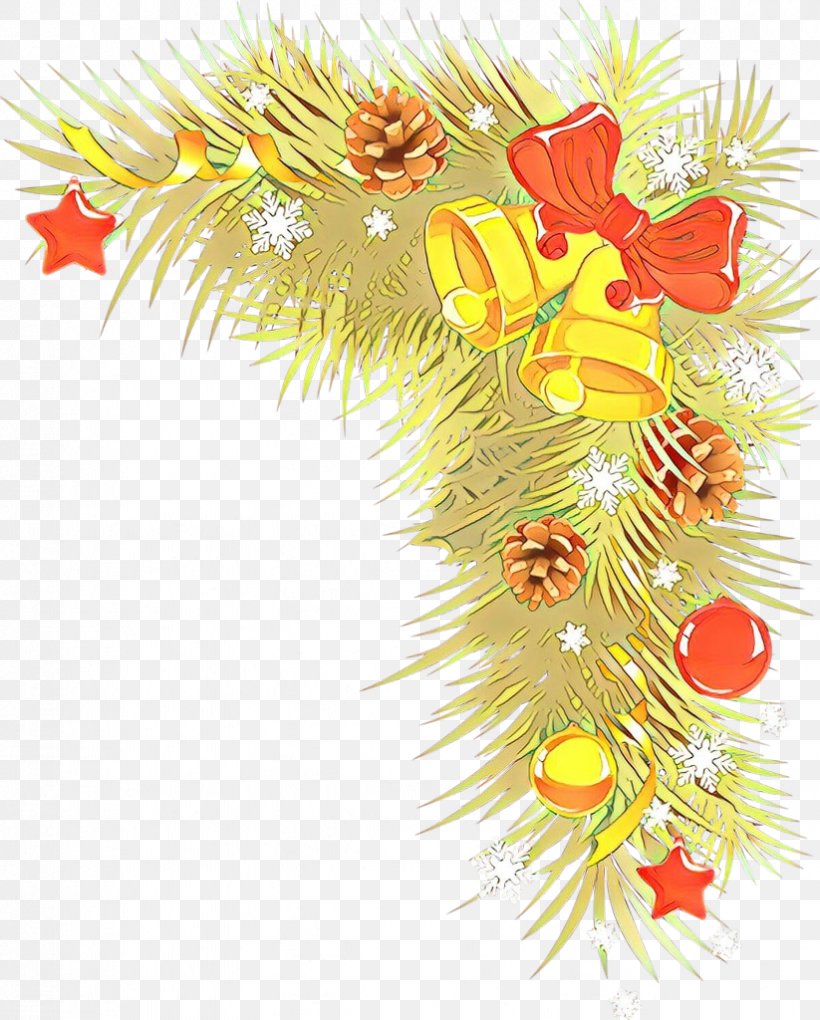 Christmas Tree Branch, PNG, 823x1024px, Cartoon, Branch, Christmas Day, Christmas Ornament, Cut Flowers Download Free