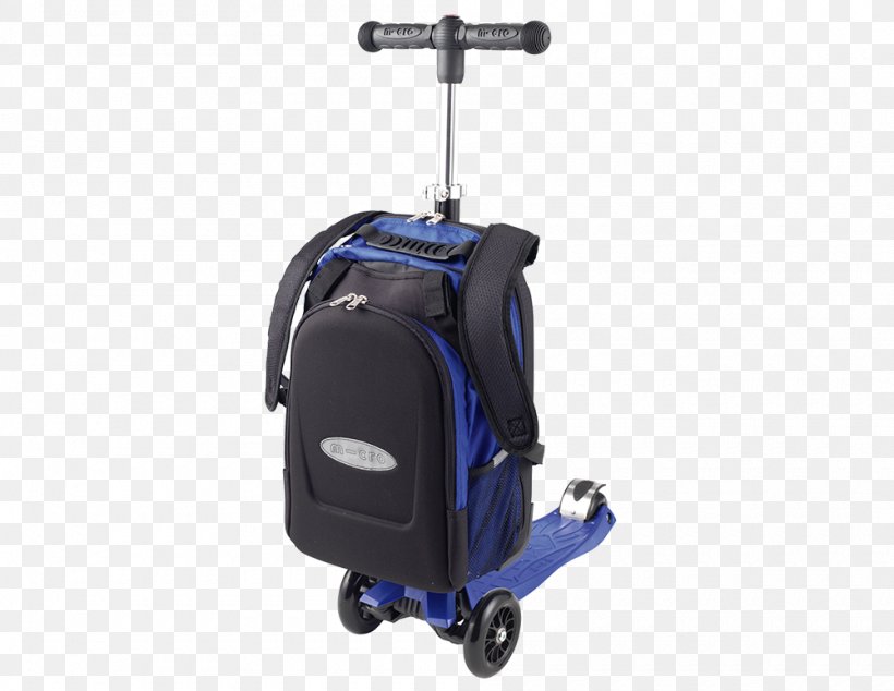 Kick Scooter Micro Mobility Systems Kickboard Blue Toy, PNG, 1000x774px, Kick Scooter, Backpack, Bag, Blue, Color Download Free