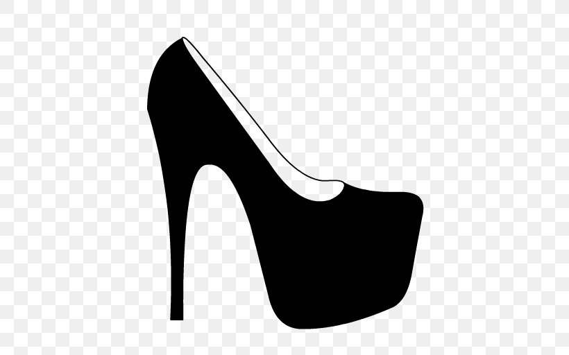 Stiletto Heel High-heeled Shoe Court Shoe Clip Art, PNG, 512x512px, Stiletto Heel, Absatz, Basic Pump, Black, Black And White Download Free