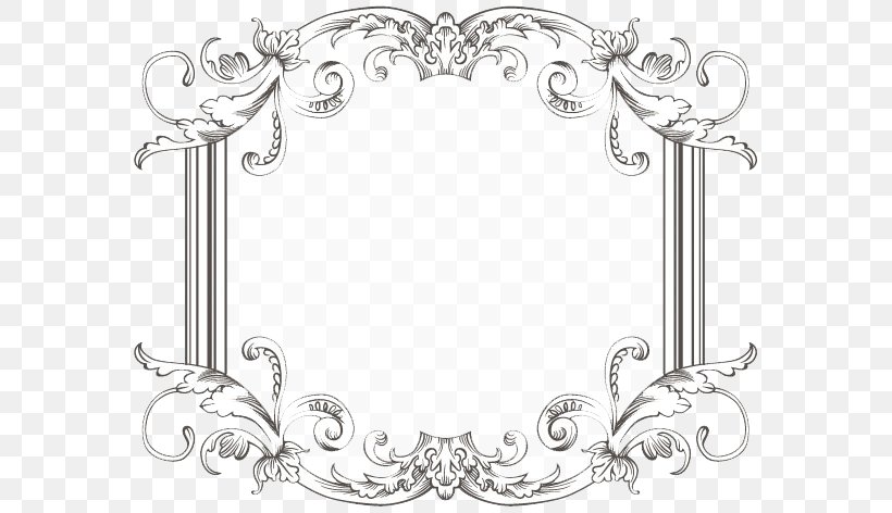 Borders And Frames Picture Frames Clip Art, PNG, 575x472px, Borders And Frames, Area, Black And White, Body Jewelry, Border Download Free