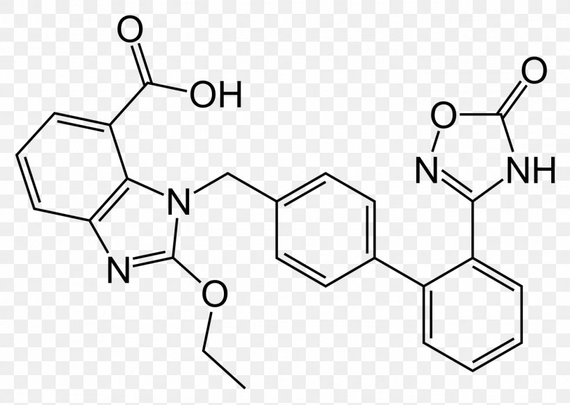 Azilsartan Losartan Olmesartan Pharmaceutical Drug Hydrochlorothiazide, PNG, 1398x994px, Azilsartan, Angiotensin Ii Receptor Blocker, Antihypertensive Drug, Area, Black And White Download Free