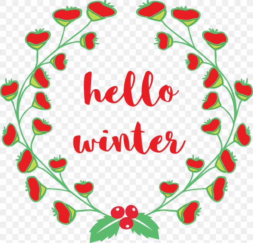 Floral Design, PNG, 3000x2888px, Hello Winter, Christmas Day, Drawing, Floral Design, Flower Download Free
