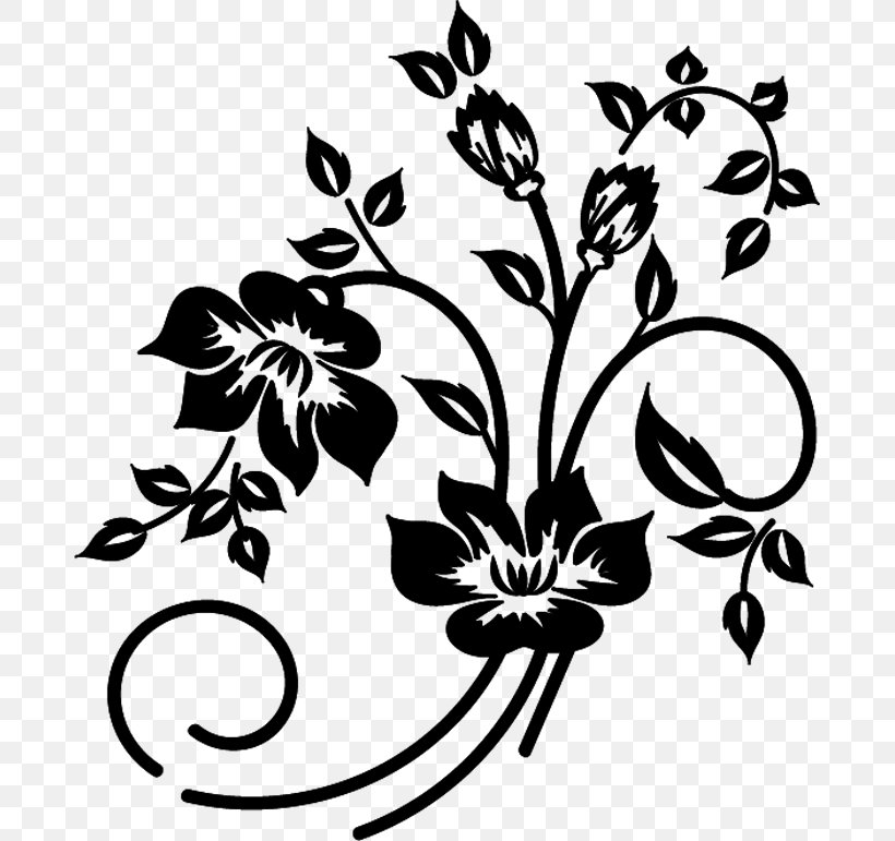 Floral Design Flower Clip Art, PNG, 683x771px, Floral Design, Artwork, Black And White, Branch, Drawing Download Free