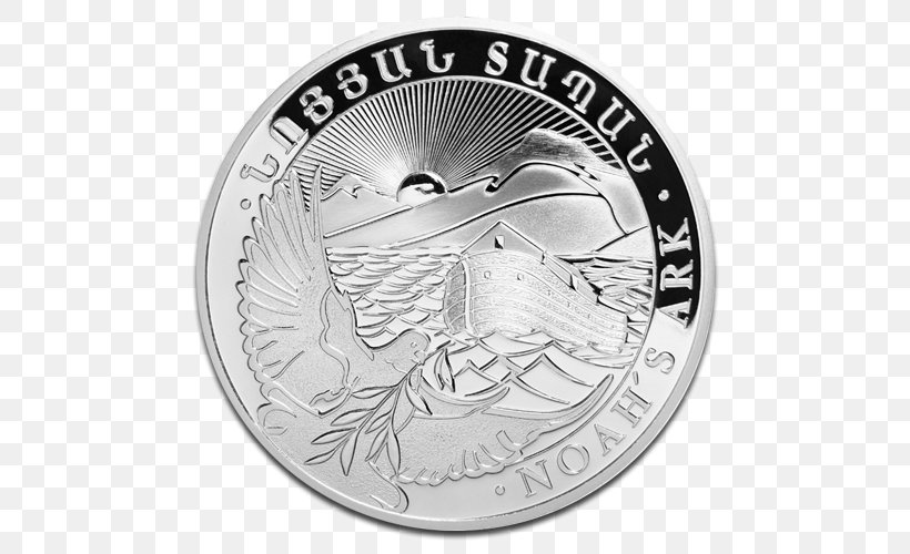 Armenia Noah's Ark Silver Coins Bullion Coin, PNG, 500x500px, Armenia, Apmex, Black And White, Bullion, Bullion Coin Download Free