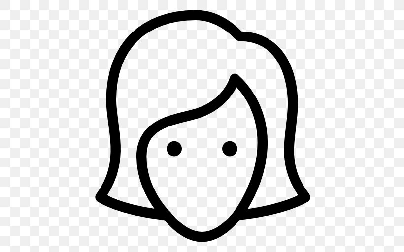 Female Smiley User Avatar, PNG, 512x512px, Female, Area, Avatar, Black, Black And White Download Free