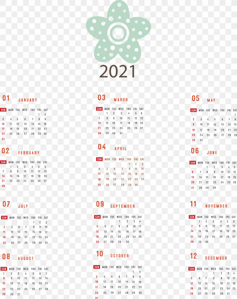 Printable 2021 Yearly Calendar 2021 Yearly Calendar, PNG, 2377x3000px, 2021 Yearly Calendar, Calendar System, Meter Download Free
