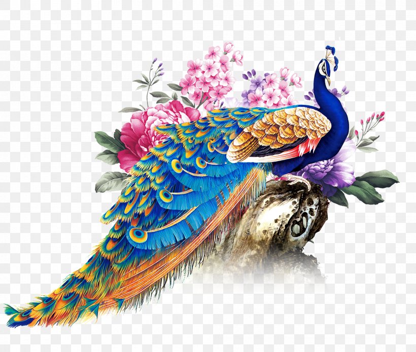 Peafowl Paper, PNG, 2000x1697px, Peafowl, Art, Bird, Drawing, Feather Download Free