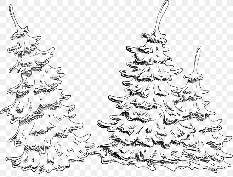Christmas Tree Christmas Ornament Spruce Fir, PNG, 1157x881px, Christmas Tree, Black And White, Branch, Christmas, Christmas Decoration Download Free