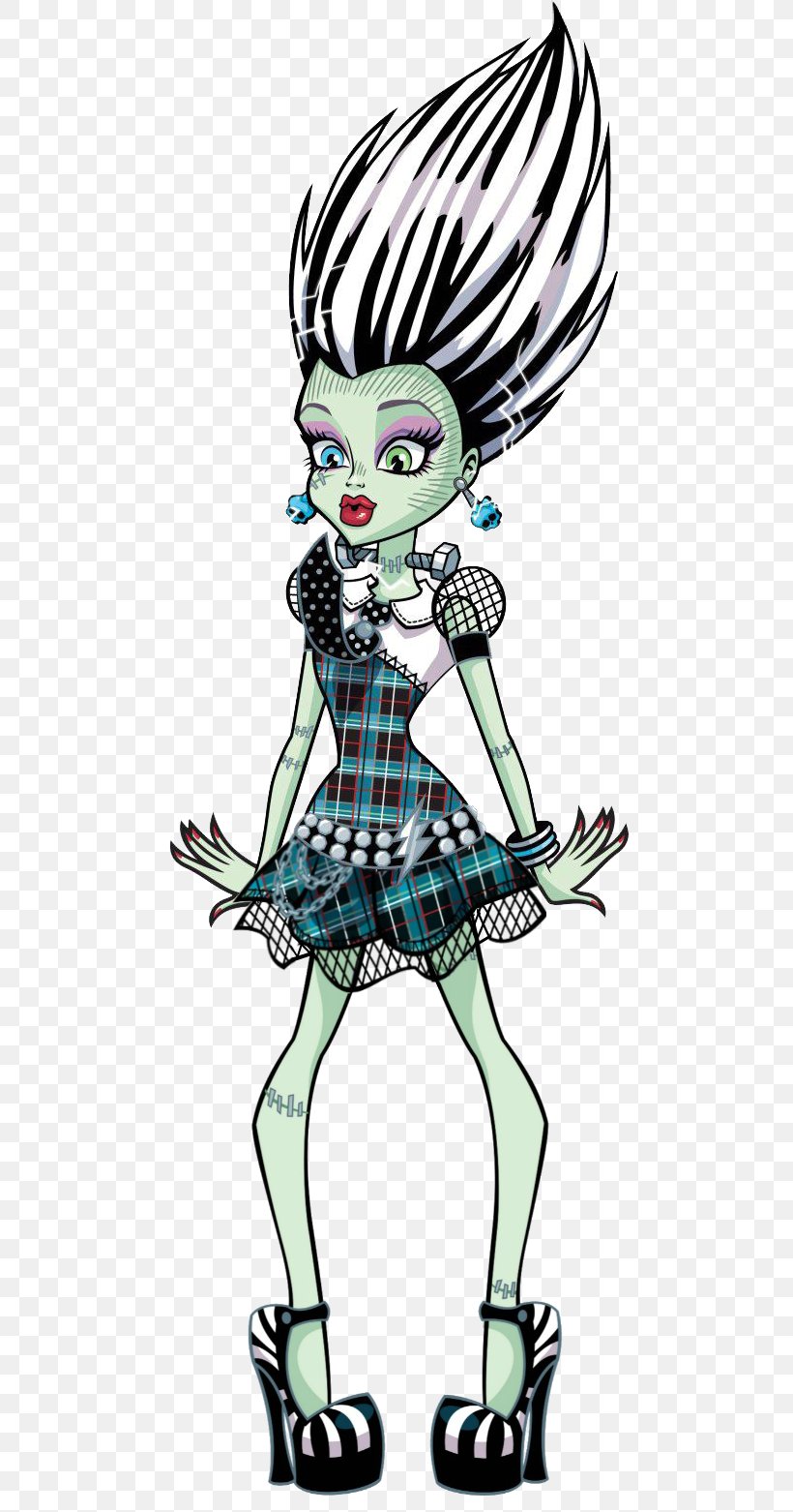 Frankie Stein Monster High: Ghoul Spirit Doll, PNG, 500x1562px, Frankie Stein, Art, Artwork, Barbie, Black And White Download Free