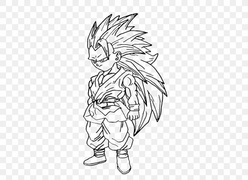 Goku Line Art Super Saiyan Sketch, PNG, 1048x762px, Watercolor, Cartoon, Flower, Frame, Heart Download Free