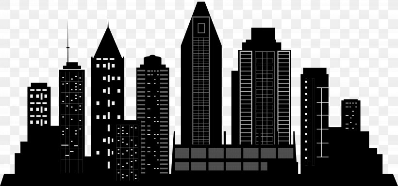 San Diego Silhouette Skyline, PNG, 8000x3759px, Skyline Drive, Black And White, Brand, Building, City Download Free