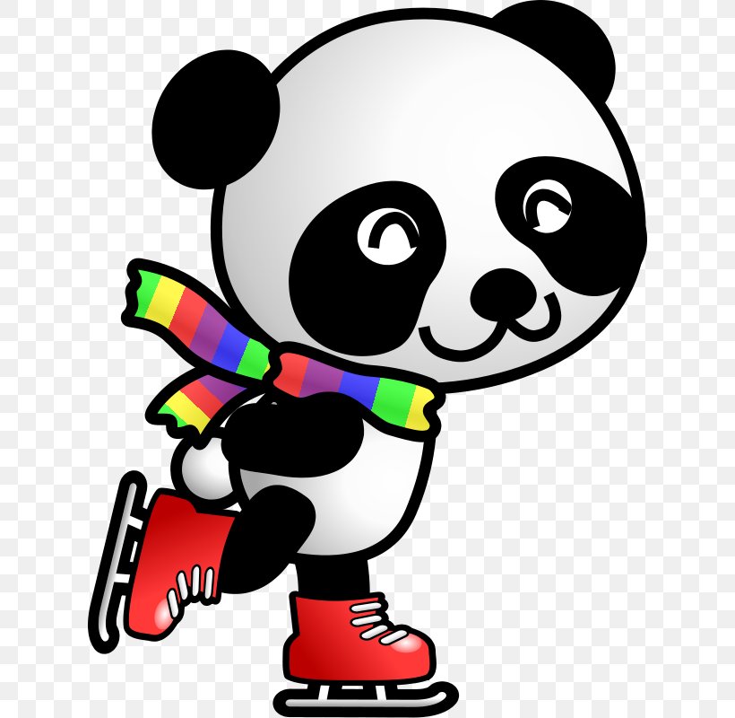 Giant Panda Ice Skating Figure Skating Ice Skate Clip Art, PNG, 624x800px, Giant Panda, Art, Artwork, Cartoon, Fictional Character Download Free