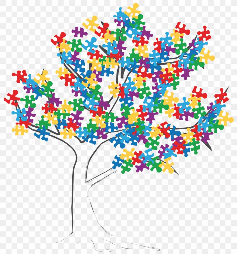 Autism Spectrum House Tree Floral Design Puzzle, PNG, 2424x2596px, Autism, Art, Branch, Copyright, Floral Design Download Free