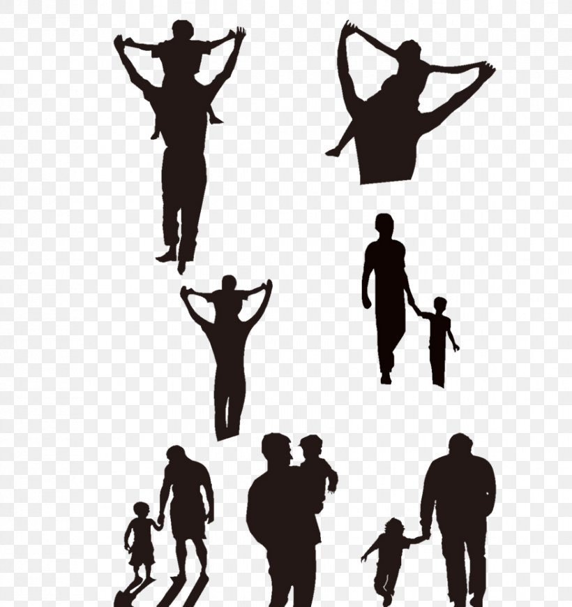 Silhouette Father, PNG, 877x930px, Silhouette, Arm, Art, Cartoon, Designer Download Free