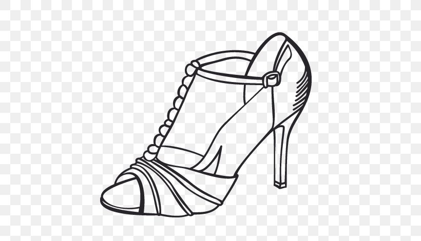 Drawing High-heeled Shoe Coloring Book Image, PNG, 600x470px, Drawing, Area, Black, Black And White, Boot Download Free