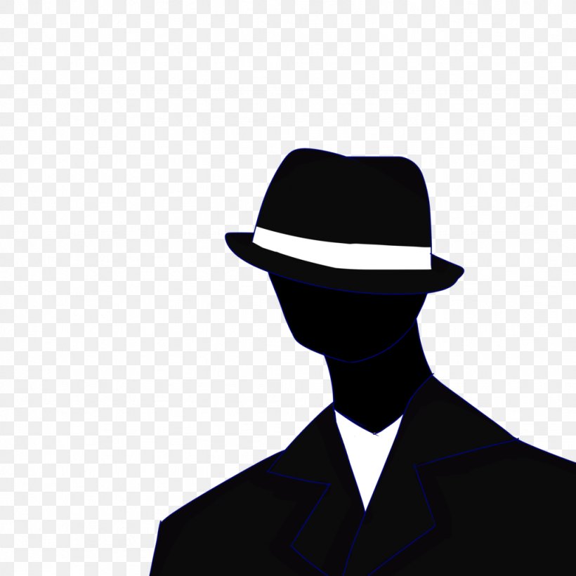 Fedora Silhouette Black White Clip Art, PNG, 1024x1024px, Fedora, Black, Black And White, Gentleman, Hat Download Free