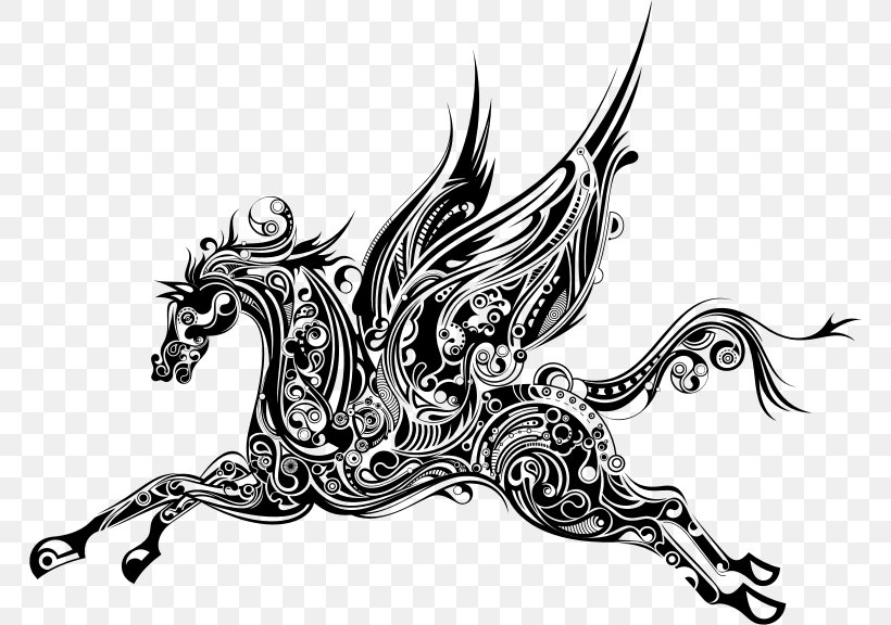 Horse Photography Royalty-free Clip Art, PNG, 766x576px, Horse, Art, Artwork, Black And White, Dragon Download Free