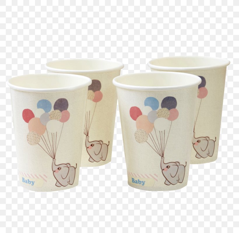 Paper Cup Elephantidae Baby Shower Party, PNG, 800x800px, Paper, Baby Shower, Birthday, Ceramic, Coffee Cup Download Free