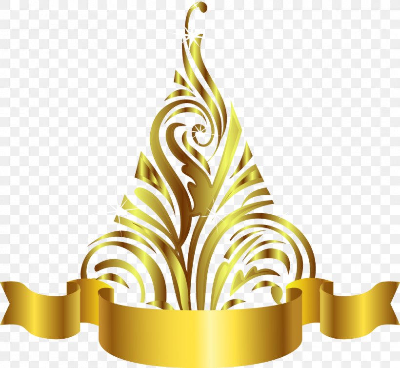 Beautifully Golden Christmas Tree, PNG, 1009x929px, Gold, Christmas, Christmas Tree, Food, Fruit Download Free