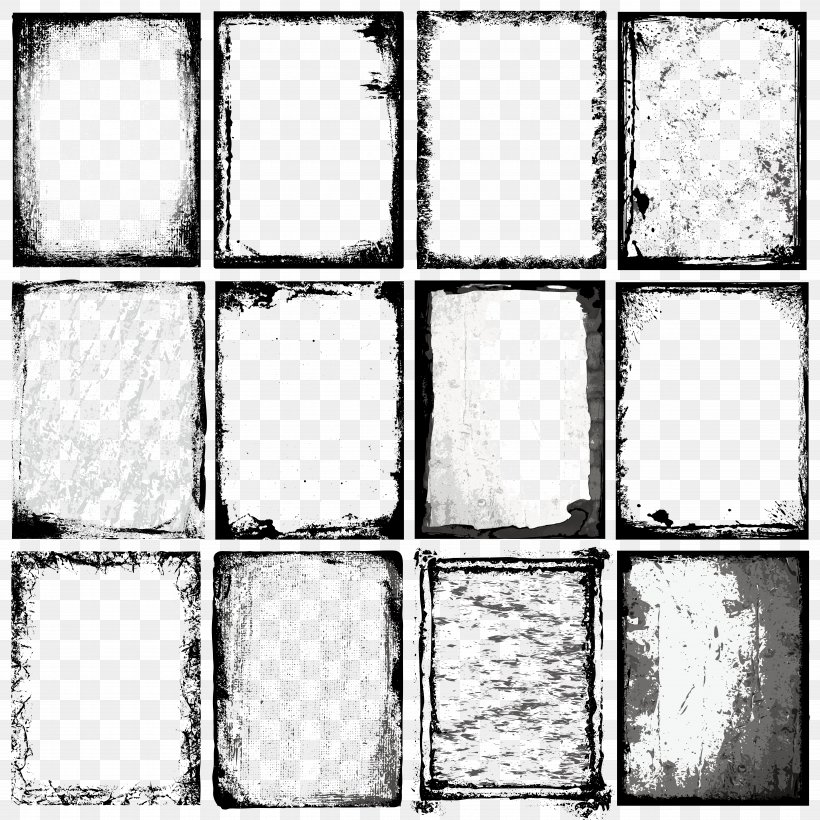 Picture Frame Royalty-free Illustration, PNG, 9900x9900px, Royalty Free, Black, Black And White, Graphic Arts, Grunge Download Free