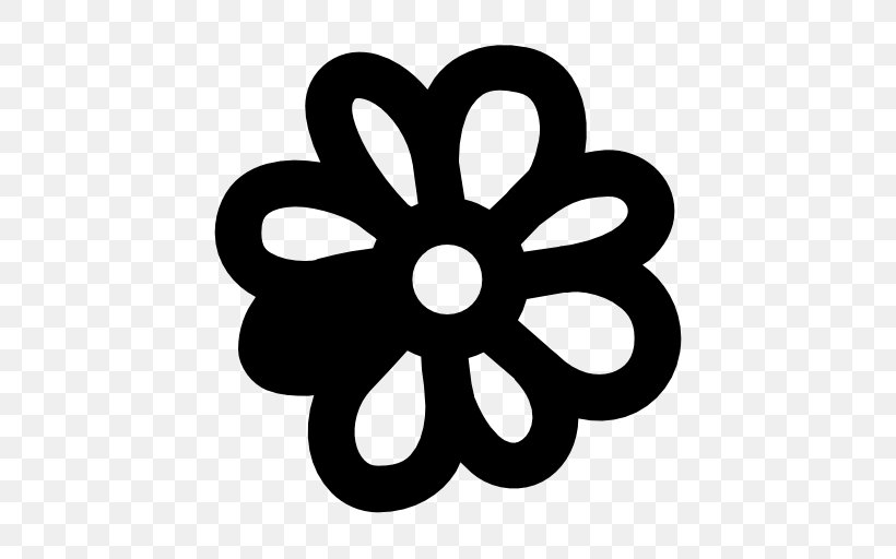 Symbol, PNG, 512x512px, Symbol, Black And White, Computer Font, Flower, Icq Download Free