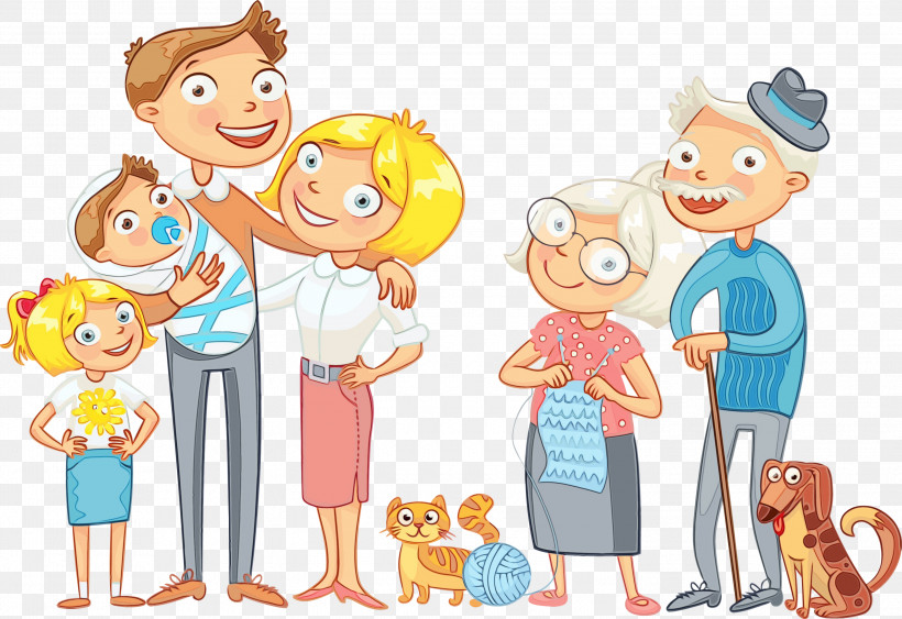 Cartoon Sharing Playing With Kids Child, PNG, 3000x2061px, Family Day, Cartoon, Child, Family, Happy Family Day Download Free