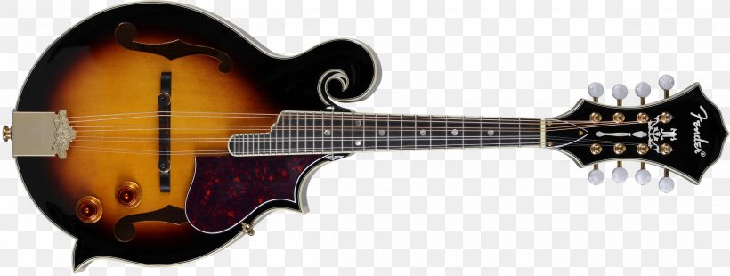 Fender Stratocaster Mandolin Sunburst Archtop Guitar, PNG, 2400x909px, Watercolor, Cartoon, Flower, Frame, Heart Download Free