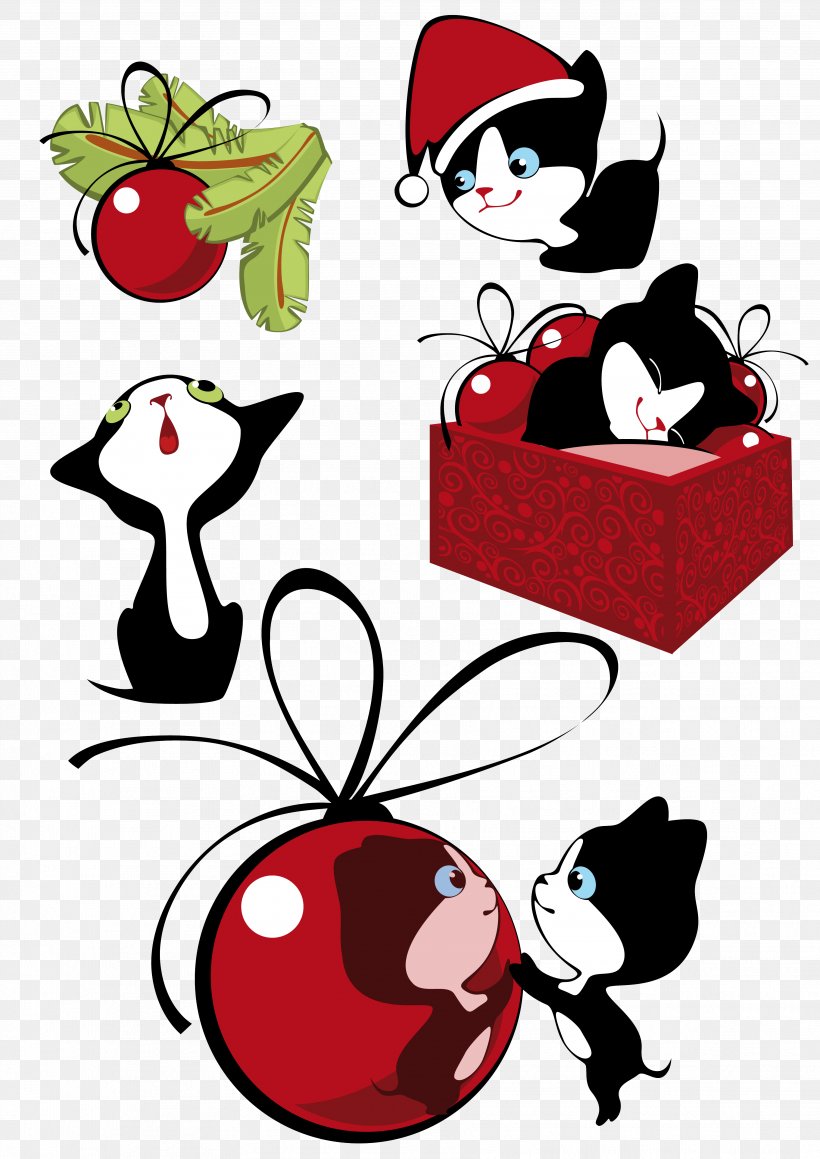Kitten Cat Christmas Clip Art, PNG, 3543x5008px, Kitten, Art, Artwork, Cat, Christmas Download Free