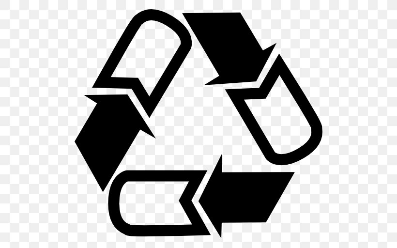 Recycling Symbol Logo Decal, PNG, 512x512px, Recycling, Area, Black, Black And White, Brand Download Free